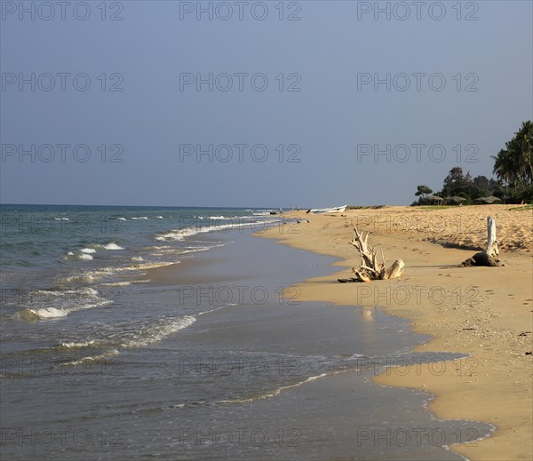 Ocean and sandy tropical beach at Nilavelli, Trincomalee, Sri Lanka, Asia