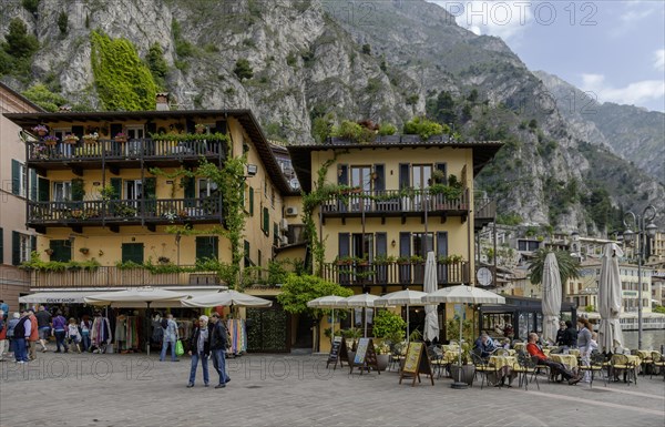 Piazza Garibaldi, Limone sul Garda, Lake Garda, Province of Brescia, Lombardy, Italy, Europe