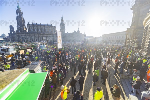 Farmers' protest action, Dresden, Saxony, Germany, Europe