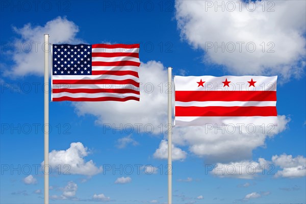 The flag of the USA and Columbia, Studio