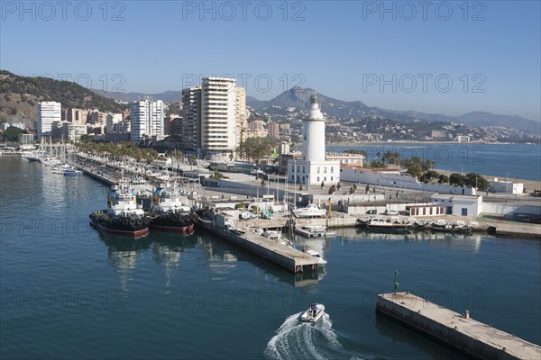 Beach front apartment buildings Malaga, Spain, Europe