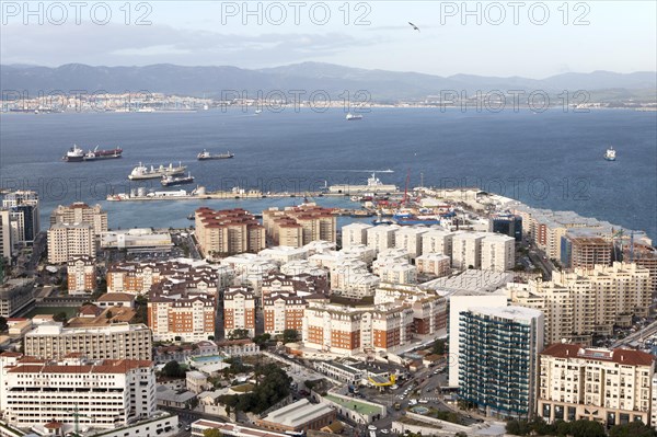 High density modern apartment block housing, Gibraltar, British overseas territory in southern Europe, Europe