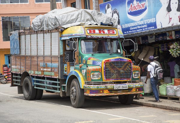 Brightly decorated lorry town of Haputale, Badulla District, Uva Province, Sri Lanka, Asia