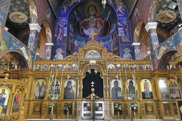 Interior view, Church, Tessaron Martyron, Rethymno, Crete, Greece, Europe