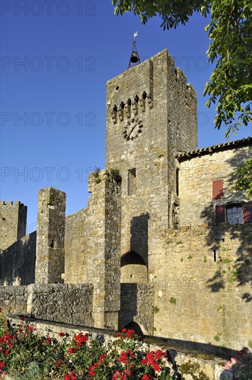 The mediaeval fortified village Larressingle in the Pyrenees, France, Europe