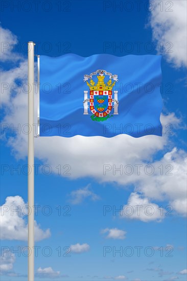 The flag of Melilla, Spain, Europe, EU, Studio, Europe