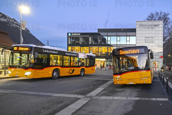 Postbus stop, Interlaken, Switzerland, Europe