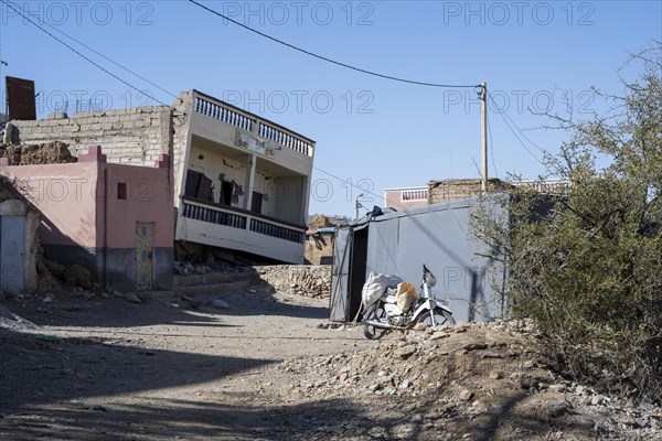 House destroyed by the earthquake, Amizmiz, Morocco, Africa