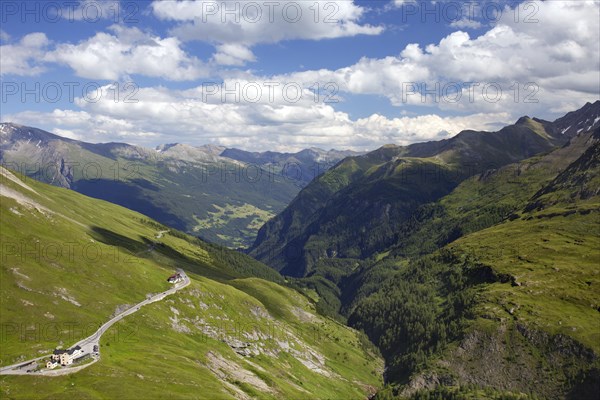 The Glocknerhaus, mountain refuge along the Franz-Josefs-Strasse, Grossglockner High Alpine Road near Heiligenblut am Grossglockner, Carinthia, Austria, Europe