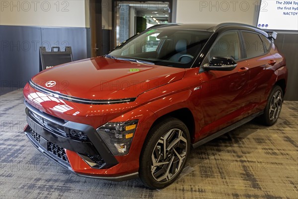 Pontiac, Michigan USA, 4 January 2024, The Hyundai Kona N Line was runner-up for the North American Utility Vehicle of the Year award. The annual North American Car, Truck and Utility Vehicle of the Year (NACTOY) awards are judged by a panel of professional automotive journalists