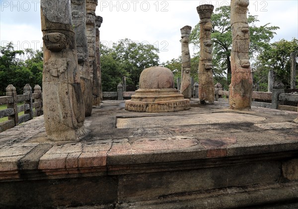The Lotus Mandapa building, The Quadrangle, UNESCO World Heritage Site, the ancient city of Polonnaruwa, Sri Lanka, Asia