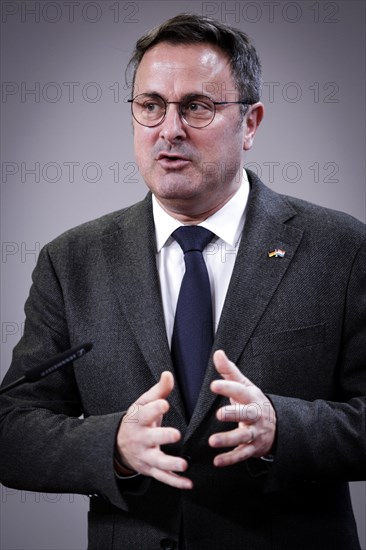 Xavier Bettel, Foreign Minister of the Grand Duchy of Luxembourg, recorded during a press conference at the Federal Foreign Office in Berlin, 5 January 2024