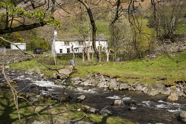 Traditional stone farmhouse at Glenridding, Lake District, Cumbria, England, UK
