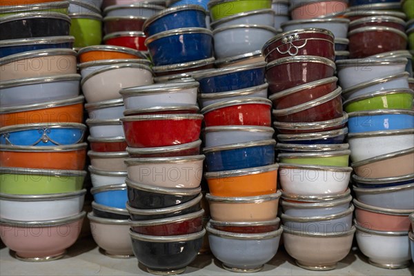 Handmade ceramic products in a pottery, Tamegroute, Morocco, Africa