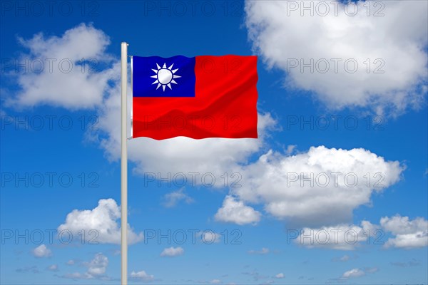 The flag of Taiwan, Republic of China, island state in Asia off the coast of the People's Republic of China, Studio