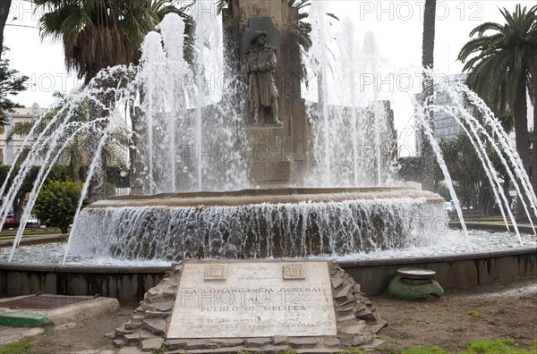 Fountain in Plaza de Espana, Melilla autonomous city state Spanish territory in north Africa, Spain, Europe
