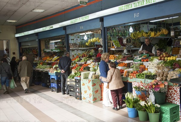 Fresh fruit and vegetables on market stalls, Ceuta, Spanish territory in north Africa, Spain, Europe