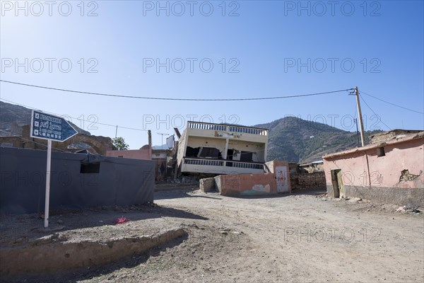 House destroyed by the earthquake, Amizmiz, Morocco, Africa