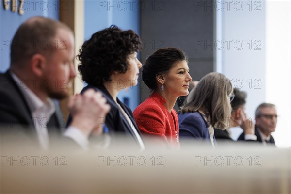 Christian Leye, MP, Amira Mohamed Ali, Dr Sahra Wagenknecht, Prof. Dr Shervin Haghsheno, university lecturer and entrepreneur, Fabio de Masi, financial expert, former MEP and MP, Thomas Geisel, former Mayor of Duesseldorf, recorded as part of the Bun