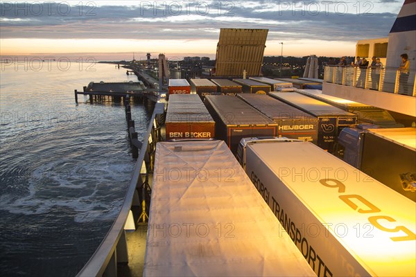 Lorries on Stena Lines ferry, Port of Rotterdam, Hook of Holland, Netherlands