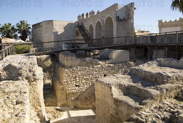 Archaeological excavations of ancient buildings in the Alcazar, Jerez de la Frontera, Spain, Europe