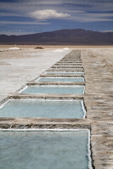 Salt extraction on the Salar Grande in the Jujuy province of Argentina