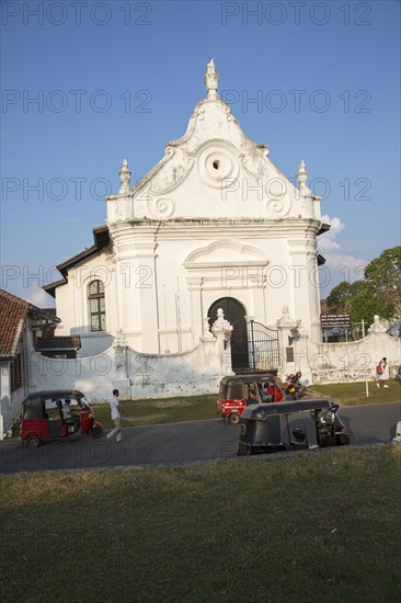 Whitewashed building Dutch Reformed Church historic town of Galle, Sri Lanka, Asia