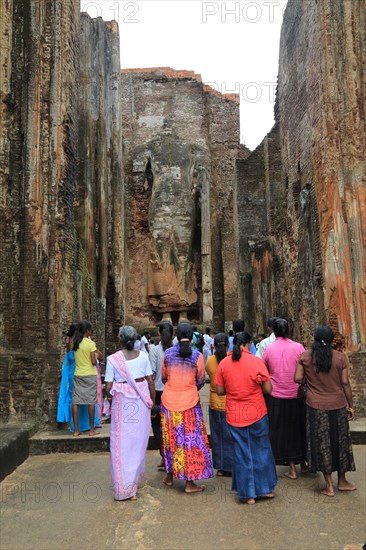 UNESCO World Heritage Site, ancient city Polonnaruwa, Sri Lanka, Asia, Lankatilaka building, Alahana Pirivena complex, Asia
