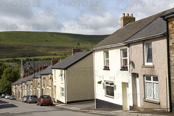 Terraced housing in Blaenavon World Heritage town, Torfaen, Monmouthshire, South Wales, UK