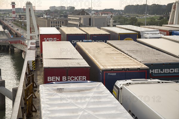 Lorries on Stena Lines ferry, Port of Rotterdam, Hook of Holland, Netherlands