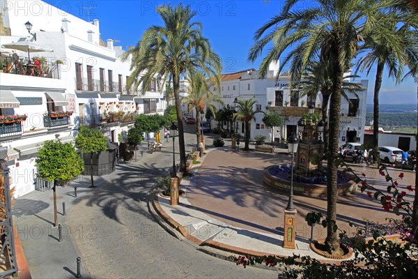 Plaza de Espana, Vejer de la Frontera, Cadiz Province, Spain, Europe