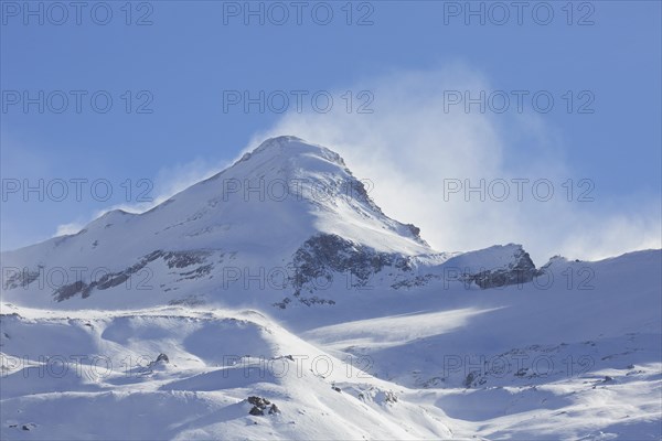 La Tresenta in winter, mountain in the Gran Paradiso National Park, Graian Alps on the border between Piedmont and the Aosta Valley in Italy