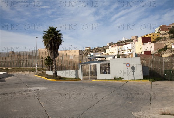 High security fences separate the Spanish exclave of Melilla, Spain from Morocco, north Africa, January 2015