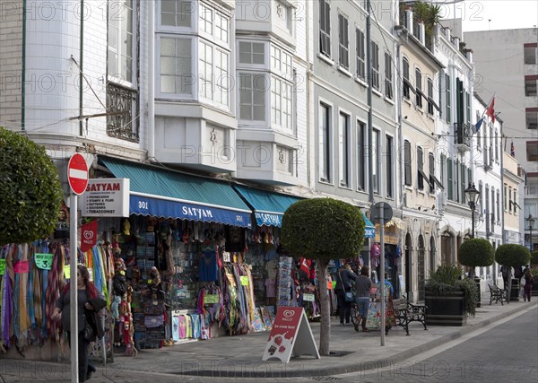 Shops in Main Street, Gibraltar, British terroritory in southern Europe, Europe