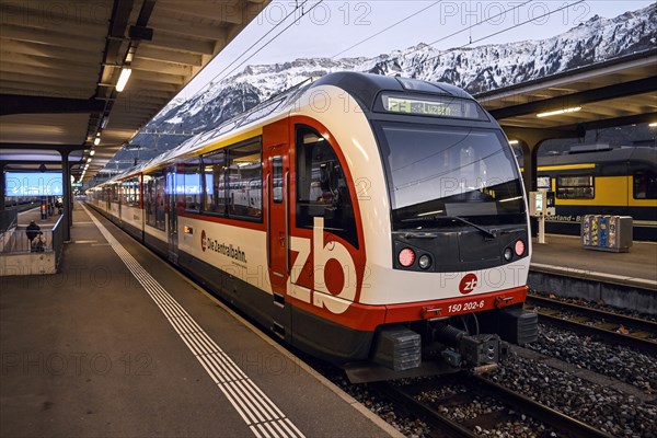 Zentralbahn passenger train Interlaken Ost station, Switzerland, Europe