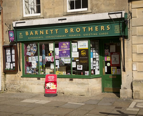 Traditional newsagent shop, High Street, Corsham, Wiltshire, England, UK