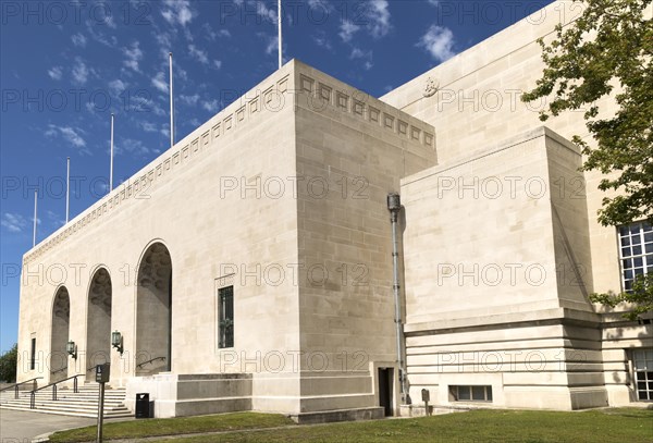 Entrance to Brangwyn Hall, Guildhall, Swansea, West Glamorgan, South Wales, UK