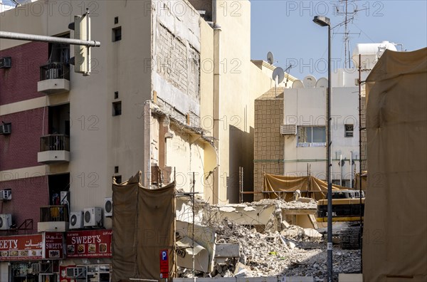 Small construction site in the Al Fahidi neighbourhood, Dubai, United Arab Emirates, Asia