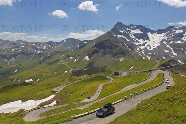 Serpentine curves on the Grossglockner High Alpine Road, Grossglockner-Hochalpenstrasse, scenic route in Salzburg, Austria, Europe