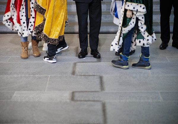 Federal Chancellor Olaf Scholz (SPD) pictured at the traditional reception for carol singers at the Federal Chancellery in Berlin, 8 January 2024