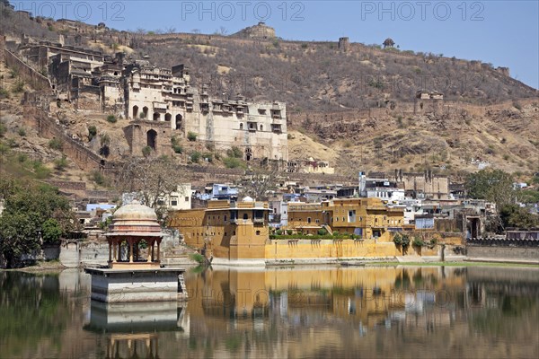 View of Bundi Fort and Palace at Bundi, Rajasthan, India, Asia