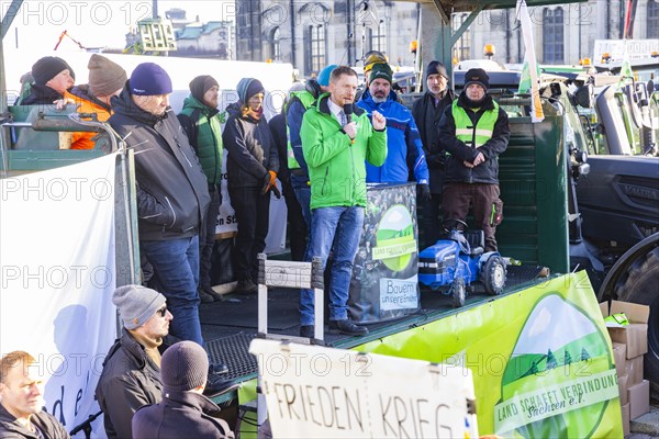 Farmers' protest action, Dresden, Saxony, Germany, Europe