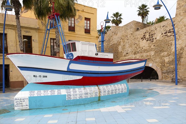 Memorial to fishermen lost at sea Melilla autonomous city state Spanish territory in north Africa, Spain, Europe