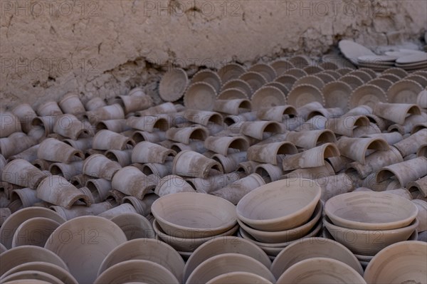 Handmade ceramic products in a pottery, Tamegroute, Morocco, Africa
