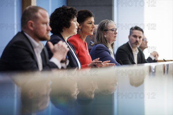 Christian Leye, MP, Amira Mohamed Ali, Dr Sahra Wagenknecht, Prof. Dr Shervin Haghsheno, university lecturer and entrepreneur, Fabio de Masi, financial expert, former MEP and MP, Thomas Geisel, former Mayor of Duesseldorf, recorded as part of the Bun