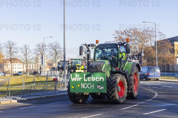 Farmers' protest action, Dresden, Saxony, Germany, Europe