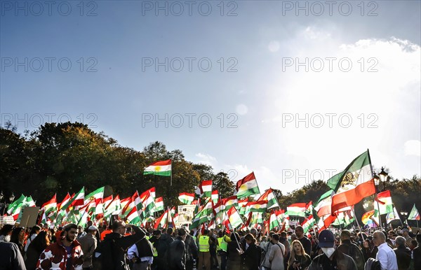 Thousands of Iranians demonstrate in Berlin to support the protests in Iran. The demonstration was called by the Woman Life Freedom Collective, Berlin, 22.10.2022