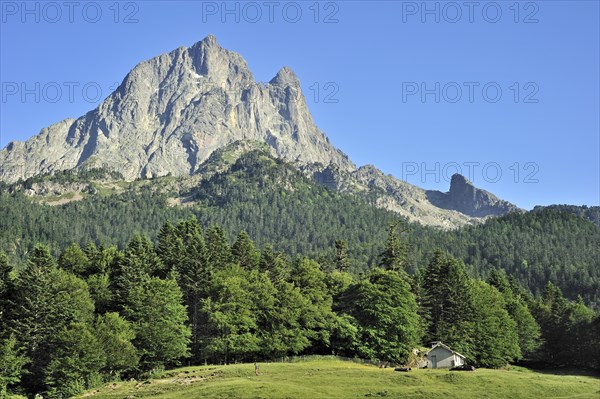 The Pic du Midi d'Ossau (2884 m), a mountain in the Pyrenees-Atlantiques, Pyrenees, France, Europe