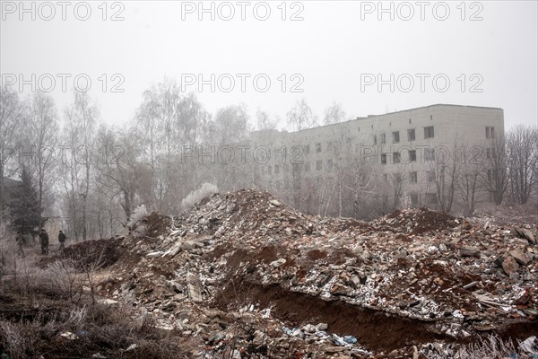 Destroyed houses, Avdiivka, Donbas, Ukraine, Europe