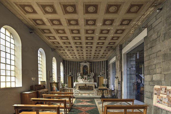 Newly built prayer room in the Romanesque Chiesa Parrocchia Abbazia di San Stefano, mentioned in 920, Piazza Santo Stefano, 2, Genoa, Italy, Europe